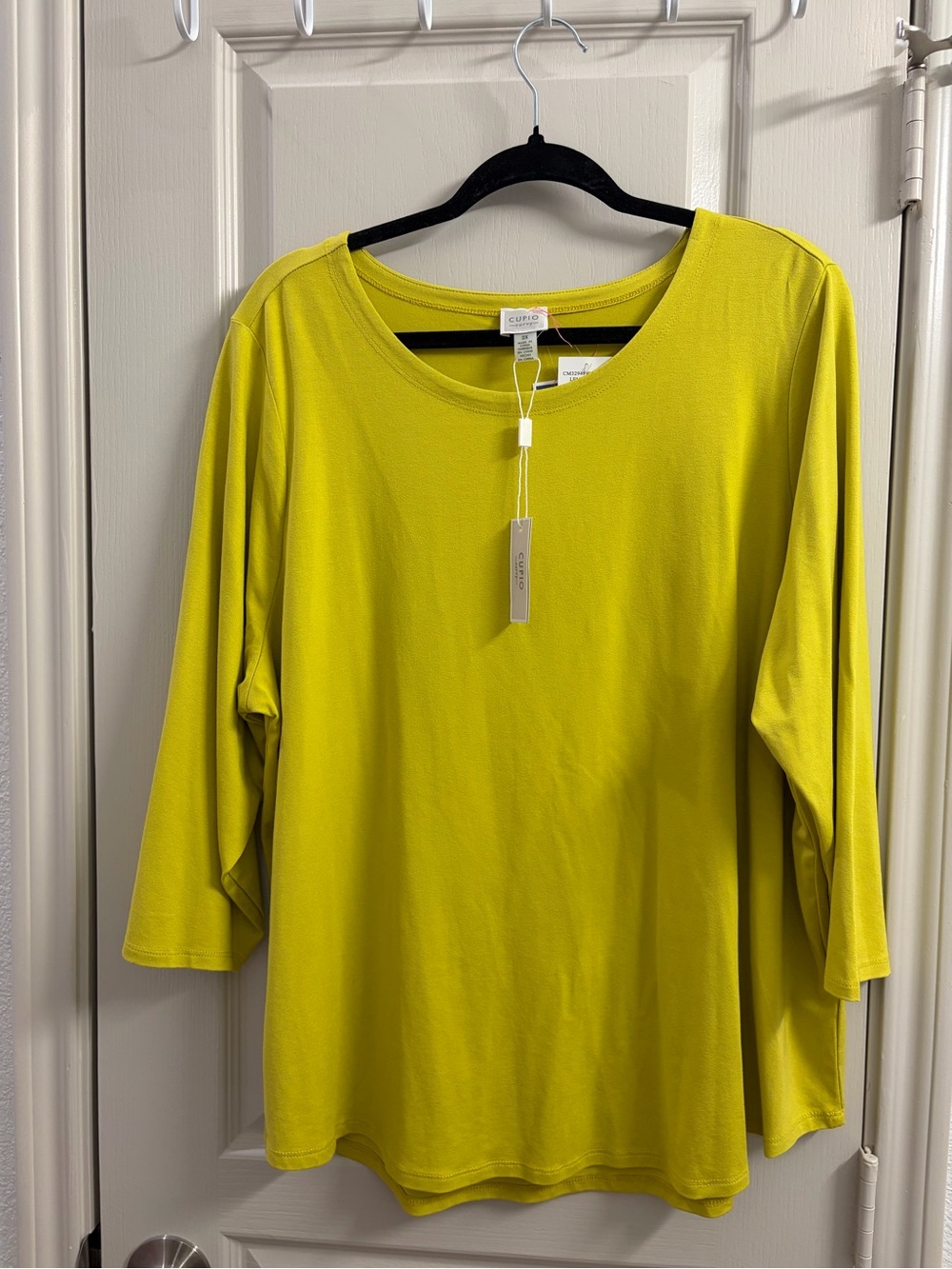 Cupio Lime Yellow Long-Sleeve Scoop Neck Top